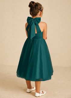 AZAZIE DORA - Flower Girl Dresses Peacock Flower Girl Dress, Green Flower Girl Dresses, Tea Length Flower Girl Dress, Girl Green Dress, Tea Length Tulle, Flower Girl Dresses Blue, Military Ball Dresses, Sage Dress, Special Event Dresses