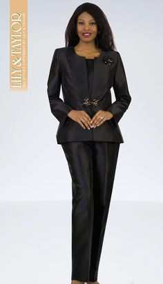 Clearance Church Suits And Church Dresses Fall and Holiday 2024. Perfect item for church events or any special occasions. Elegant Black Sets For Workwear, Silk Pant Suit, Dresses Church, Holiday 2024, Silk Pant, Pearl Clasp, Dresses Fall, Church Suits, Church Events