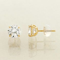 Anygolds 14k Real Solid Gold Cubic Zirconia Round Stud Earrings 14k Solid Yellow Gold Cz Studs 4mm Stud Size Brand New, Couldn’t Return To Seller Piercing Tragus, Round Stud Earrings, Silicone Cover, Hight Quality, Tragus, Jewelry Earrings Studs, Solid Gold, Cubic Zirconia, Etsy Earrings