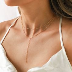 Gold lariat necklace Gold Lariat Necklace, Paperclip Chain Necklace, Gold Ribbons, Solid Gold Jewelry, Lariat Necklace, Gold Filled Jewelry, Necklace Sizes, Gold Stars, Gold Plated Jewelry