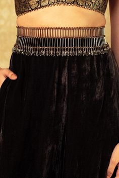 Black two-tiered belt, handcrafted with cutdana and crystal drop hangings.
Type:Embellished
Color:Black
Other Details:
Tiered belt
Tassel drops - Aza Fashions Tassel Belt, Tarun Tahiliani, Triple Goddess, Belt Accessories, Belt Black, Crystal Drop, Black Belt, Online Accessories, Aza Fashion