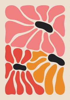 tropical summer flower market poster Abstract Flowers Poster, Floral Poster Prints, Funky Wall Posters, Illustration Art Print, Abstract Wall Prints, Bedroom Abstract Wall Art, Abstract Organic Art, Organic Shape Art, Organic Shapes Pattern