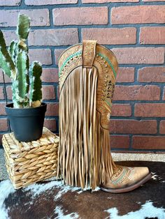 Corral Women's Tan Swarovski Crystals Fringe Tall Snip Toe Cowgirl Boot C2910 Snip Toe Cowgirl Boots, Fringe Cowboy Boots, Western Store, Cowgirl Boot, Cowgirl Western, Western Boots Women, Western Hats, Western Boot, Cowgirl Boots