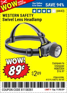 the western safety swivel lens headlamp is $ 29 99 at costco