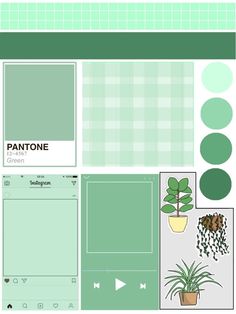 the pantone green color scheme with potted plants