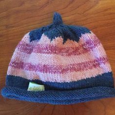 18 Mo Indigo/Pink Hand Knit Winter Hat. Never Worn. Made By Local Knitter At "Lucy's Lids". Playful Hand-knitted Pink Hat, Pink Soft Knit Beanie, Pink Casual Knit Beanie, Casual Pink Knit Beanie, Playful Pink Hand Knitted Hat, Casual Pink Hats For Playtime, Playful Pink Beanie, One Size Fits Most, Playful Pink Beanie (one Size Fits Most), Cute Hand Knitted Pink Hat