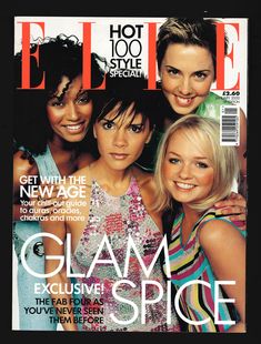 an image of three women on the cover of a magazine called glam and spice