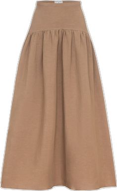 Summer Pleated Brown Skirt, Daywear Pleated Waist Midi Skirt, Daywear Midi Skirt With Pleated Waist, Elegant Beige Skirt With Elastic Waistband, Flowy Beige Skirt With Elastic Waistband, Beige Flowy Skirt With Elastic Waistband, Voluminous Solid Color Summer Skirt, Solid Color Voluminous Summer Skirt, Voluminous Solid Skirt For Summer