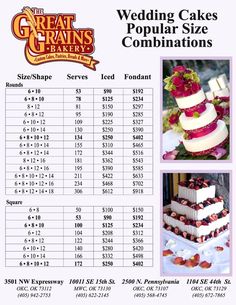 wedding cakes are the most popular size combinations for cake prices in new york, ny