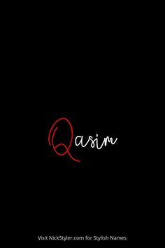 the word qum written in red on a black background