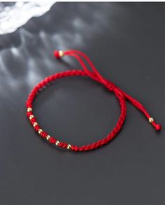 Red Thread / Red String Bracelet | Harvest Retreats Store Cheap Red Resizable Beaded Bracelets, Gold Knot Bracelet, Amulet Bracelet, Bracelet Fil, Good Luck Bracelet, Red String Bracelet, Pola Gelang, Diy Bracelet Designs, Gelang Manik