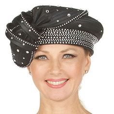 The Giovanna HR22124-BLK Church Hat is a beautiful accessory designed not just for church, but for any occasion where elegance and grace are desired. Crafted with a keen attention to detail, this hat boasts a classic black hue ensuring it pairs wonderfully with a wide range of color palettes and outfits. Embellished with a generous amount of sparkling rhinestones, this church hat makes a statement without overwhelming your ensemble. It captures the light with every movement, adding a subtle shim Black Mini Hats For Formal Winter Occasions, Formal Black Costume Hats For Winter, Winter Formal Black Costume Hats And Headpieces, Black Formal Winter Costume Hat, Formal Black Winter Costume Hat, Black Cloche Fascinator For Party, Black Cloche Party Hat, Black Formal Hat For Winter, Adjustable Mini Hats For Winter Evenings