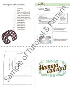 MammaCanDoIt Sewing Pattern Nursing Pillow Sewing Pattern