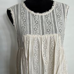 Brand: Free People Size: Medium Color: Ivory Condition: Nwot Casual Beige Midi Dress With Lace Trim, Flowy Beige Lace Mini Dress, White Sleeveless Mini Dress With Lace Top, Chic Beige Maxi Dress With Lace Trim, Beige Midi Dress With Lace Trim For Vacation, Cream Midi Dress With Lace Trim For Vacation, Cream Midi Dress With Lace Trim For Beach, Cream Flowy Lace Mini Dress, Beige Lace Trim Maxi Dress For Day Out