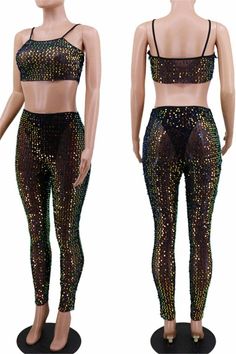 Get double the fun with our two-piece sets! Coordinate & make your outfit choice stress free. and totally on fleek. You can even mix and match your pieces.Details:The panties is includedComfortable stretch fabricSpecifications:Fabric: sequin fabricSize: please check measurements carefullyPlease allow 0.5-1″ difference due to manual measurementDifferent monitor settings means colors may differ slightly1″ = 2.54cmSizeLengthBustWaistHipS21.7″+40.9″35.4″25.6″34.6& Black Contrast Sequin Summer Bottoms, Black Summer Bottoms With Contrast Sequin, Black Contrast Sequin Bottoms For Summer, Fitted Multicolor Sequin Sets, Black Two-piece Party Set, Stretch Sets For Summer Night Out, Trendy Summer Club Sets, Stretch Sets For Night Out In Summer, Stretch Sequin Party Sets