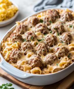 Swedish Meatball Casserole Recipe - sandyrecipes.com Swedish Noodle Bake, Swedish Meatball Noodle Casserole, Swedish Meatball Noodle Bake Recipe, Swedish Meatball Noodle Bake, Swedish Meatball Casserole Recipe, Swiss Meatballs, Swedish Meatballs With Egg Noodles, Swedish Meatball Casserole, Swedish Meatball Pasta Bake