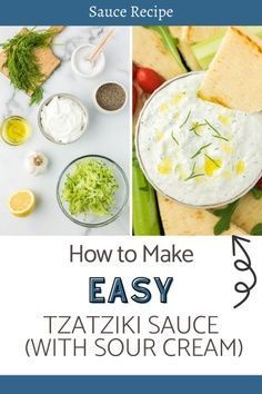 This easy tzatziki sauce made with sour cream is a fresh and tangy addition to any meal! It’s a deliciously creamy sauce, packed with cucumber, garlic, and dill, making it perfect for dipping veggies, topping gyros, or serving with grilled meats. Whip up this flavorful tzatziki in minutes for a refreshing and versatile sauce that pairs with just about anything! Tzatziki Sauce Recipe, Eat Greek, Lemon Herb Chicken, Homemade Tzatziki Sauce, Homemade Tzatziki, Tzatziki Sauce, Homemade Sauce, Fresh Ingredients, Meat Dishes