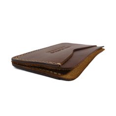 Frontside wallet. Card wallet. slim card case. leather card wallet. For those who like to keep their wallets in their front pockets. Slim enough to comfortably carry and large enough to fit your essential cards and some cash.  3/4oz Herman Oak Vegetable-Tanned Leather 2 Card-Slots, 1 center card slot Casual Brown Card Holder With Coin Pocket, Brown Wallets With Card Slots For Daily Use, Brown Trifold Wallet With Rfid Blocking For Everyday Carry, Brown Wallets With Rfid Blocking For Everyday Carry, Casual Brown Trifold Wallet With Interior Card Slots, Casual Bifold Card Holder For Everyday Use, Brown Rfid Blocking Wallets For Everyday Carry, Brown Rfid Blocking Wallet For Everyday Carry, Casual Brown Rectangular Card Holder