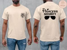 Princess Security Shirt, Funny Dad T-shirt, Boyfriend Security Shirt,Boyfriend Birthday Gift,Disneyland Trip Tee, Fathers Day Gift, Dad Life HOW TO ORDER: 👕 Select your size in the drop-down menu. 👕 Select your size in the drop-down menu. 🛒 Click Add to Cart, then choose your shipping option.  SIZING: 📏 All sweatshirts and t-shirts are unisex, classic fit. Please refer to the size chart in the listing photos for details. 👕 Easy measuring tip: Take your favorite shirt, lay it on a flat surfa Men’s Disney T Shirt, Disney Shirt Men, Funny Disney Christmas Shirts, Disneyland Family Shirts Ideas, Dad Disneyland Shirt, Princess Security Shirt Disney, Hollywood Studios Outfit Ideas, Princess Security Shirt, Disney Dad Shirt