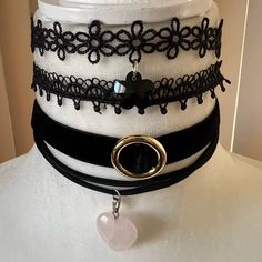 Choker Black 4 Pices 6 Goth Choker, Choker Black, Choker Jewelry, Womens Chokers, Black Choker, Art Characters, Jewelry Choker, Womens Jewelry Necklace, Black Silver