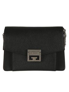 Small GV3 Shoulder Bag from Givenchy: Black Small GV3 Shoulder Bag with fold over top, engraved logo detail, silver-tone hardware, internal zipped pocket, internal… Givenchy Gv3 Small, Givenchy Gv3, Engraved Logo, Small Shoulder Bag, Fold Over, Givenchy, Silver Tone, Shoulder Bag, Wallet