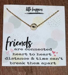 Friendship necklace, bestfriend gift, dainty triple heart, simple jewelry, gift for her, best friend birthday, chirstmas friendship gift Need a super thoughtful gift for a friend for any occasion? Can't go wrong with this one. This hand-stamped heart necklace is precious. Choose either a silver or gold finish chain. It is simple, dainty and super cute. Add gift box that is super cute and ready to give to that lucky person! Chain 18 inches with 2 inch adjustable extension available per request. * Heart Simple, Connected Hearts, Best Friend Necklace, Triple Heart, Big Sister Gifts, Friendship Necklace, Best Friend Necklaces, Gift Best Friend, Happy Friends