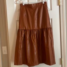 Nwt! Never Been Worn! Midi-Length Camel Faux Leather Skirt From Target 2022! Size Small And Back Has An Elastic. Great Piece For Fall And Would Look Cute With Boots! Target 2022, Plaid Print Skirt, Black Floral Skirt, Midi Skirt Pattern, Faux Leather Midi Skirt, Crop Top Skirt Set, Full Midi Skirt, Calf Length Skirts, Striped Midi Skirt