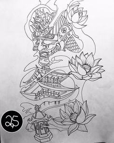 Japanese Tattoo Sketch, Pop Art Japanese, Tattoo Japonais, Samurai Tattoo Sleeve, Guerriero Samurai, Horse Tattoo Design, Samurai Tattoo Design, Japan Tattoo Design, Japanese Dragon Tattoos