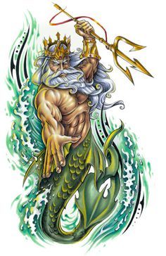 Neptune Pictures, Poseidon Costume, Neptune Color, King Neptune, Navy Tattoos, Trident Tattoo, Poseidon Tattoo, Aquarius Tattoo, Sea Tattoo