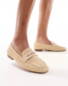 ASOS DESIGN Maddox raffia slim loafers in natural | ASOS Beige Slip-on Flats With Flat Bottom, Beige Slip-on Flats, Beige Slip-ons With Flat Bottom For Spring, Beige Flat Bottom Slip-ons For Spring, Spring Leather Sole Flat Loafers, Spring Loafers With Leather Sole And Flat Bottom, Spring Leather Sole Loafers, Spring Flat Loafers With Leather Sole, Spring Loafers With Textured Flat Sole