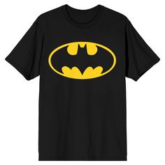 Fly your Batman flag with this Big and Tall men’s tee. The shirt features the Dark Knight’s famous logo of a black bat symbol surrounded by a yellow oval. This iconic symbol is set against a black background on this short sleeve shirt. The tee is made with renewable energy to protect the environment. Celebrate the Caped Crusader with this men’s tee today. Size: xx large. Gender: male. Age Group: adult. Pattern: Fictitious Character. Material: Cotton. Batman Emblem, Bat Symbol, Caped Crusader, Batman Shirt, Famous Logos, Tall Men, Batman Logo, Black Bat, The Dark Knight