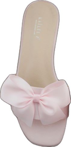 Elegant Slip-on Wedding Shoes For Spring, Elegant Slip-on Sandals With Bow, Summer Bridal Shower Low Heel Sandals, Elegant Slip-on Synthetic Slippers, Summer Wedding Shoes With Satin Bow And Low Heel, Open Toe Summer Wedding Flats, Summer Wedding Open Toe Flats, Summer Wedding Shoes With Satin Bow, Open Toe Flats For Summer Weddings