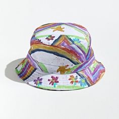 New With Tags Bucket Hat From Urban Outiftters! Style Is Called Painted Doodle. Rare Find, No Longer Sold Online. Brand New, Never Worn, Original Tags Attached. No Imperfections Or Defects, Smoke Free Home. One Size Fits All. Solid White With Multicolor Rainbow Watercolor Patterns. Exterior 100% Cotton, Interior 100% Polyester. Machine Washable. Floral, Summery Designs! Perfect For Summer, The Beach Or Pool, Festivals, Picnics, Parties, Boating, Casual Wear, And More! Rn 101372 Ca 32054 Offers W Colorful Photoshoot, Floral Bucket Hat, 90s Casual, Watercolor Patterns, Spring Watercolor, Bucket Hat White, Rainbow Watercolor, Urban Outfitters Accessories, Photoshoot Props