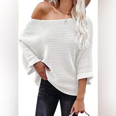 Never Worn Fabric Type 100% Acrylic Care Instructions Machine Wash Origin Imported Closure Type Pull On Amazon Sweaters, Sweaters Fall, Off Shoulder Sweater, Fall Sweaters, Shoulder Sweater, Bat Wings, Winter Women, Care Instructions, Off Shoulder