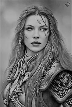 Female Dual Wielding, Viking Women Tattoos Female Warriors, Boudica Tattoo, Viking Warrior Woman Tattoo, Valkyrie Tattoo Woman Female Warriors, Valkyrie Drawing, Viking Woman Art, Viking Female Warrior, Viking Female