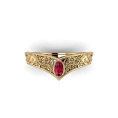 ADORED CROWN Feel like a powerful princess protector in this gorgeous ring. A striking center jewel is framed by scrollwork and blooms, which transforms into stylized wingtips as they continues down the band. This fantasy engagement ring measures in at just over 7mm wide at the center point, tapers to 4mm at the base of the band, and sits low on the hand. It can be paired with a custom version of my Pointue band to create a beautiful wedding set. SPECIFICATIONS This ring comes set with a single Anime Inspired Engagement Rings, Fantasy Engagement Ring, Ring Crown, Antique Aesthetic, Tiara Ring, Center Point, Crown Ring, Fantasy Jewelry, Wedding Set