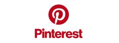 the logo for pinterest is shown in red and black on a white background