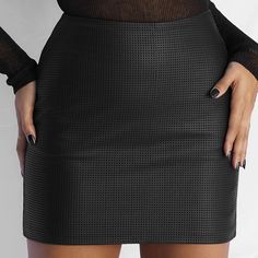 New The Go To Mini Leather Skirt From All Things Golden. Size Xs, Black In Color. A Good Leather Skirt Never Dies. A Classic Shape With A Perforated Edge, This Year Round Staple Can Be Taken From Day To Night With Ease. Perfect To Pair With Your A.T.G Basics And A.T.G Knits. Details: 100% Leather | Lining: 100% Polyester. High-Rise Fit Sits Just Over Belly Button. All Things Golden Custom Exposed Gold Zip At Back. Black Mini Pencil Skirt For Party, Chic Black Pencil Skirt For Party, Chic Mini Length Pencil Skirt For Club, Elegant Black Mini Pencil Skirt, Black Mini Length Elegant Pencil Skirt, Chic Mini Pencil Skirt For Club, Elegant Club Mini Pencil Skirt, Elegant Mini Pencil Skirt For Club, Elegant Black Mini Skirt For Club