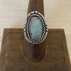 Vintage Sterling Silver Ring Size 8.25 Oval Genuine Turquoise  | eBay Turquoise Engagement Ring, Turquoise Ring Engagement, Engagement Ring Vintage, Vintage Sterling Silver Rings, Malachite Stone, Ring Pictures, Split Shank, Genuine Turquoise, Ring Vintage