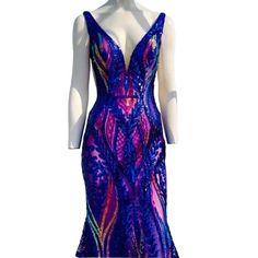 Jovani | Dresses | Jovani Embellished Iridescent Sequin Sleeveless Gown Blue Purple Size 2 Nwt | Poshmark Baby Blue Prom Dresses, Green Formal Dresses, Jovani Prom, Gown Blue, Purple Prom, Iridescent Sequin, Gorgeous Prom Dresses, Ice Dresses, Prom Dresses Jovani