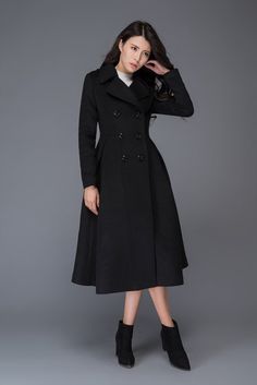 long black coat, Wool coat, winter coat, womens coats, womens jackets, dress coat, princess coat, la Black Dress Winter, Womens Fall Coats, Winter Coat Dress, Womens Dress Coats, Womens Black Coat, Princess Coat, Wool Winter Coat, Long Black Coat, Black Winter Coat