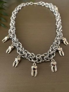 Silver tooth byzantine chainmail necklace made with stainless steel rings Luxury Chainmail Metal Necklace, Luxury Silver Chainmail Jewelry, Chainmail Ring, Silver Tooth, Chainmail Necklace, Chainmail Jewelry, Chain Mail, Stainless Steel Rings, Necklace Etsy