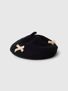 Supersoft beret hat.  Attached ribbon bow details.  For more fit and sizing, check out our Size Guide. Beret With Bow, Retro Gradient, Toddler Accessories, Beret Hat, Women Sunglasses, Winter Aesthetic, Berets, September 2024, Ribbon Bow