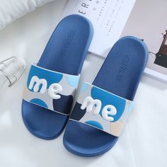 Brand Name：PPHMM Beach Slip-on Non-slip Slippers, Beach Slip-ons With Non-slip Sole, Non-slip Slip-on Beach Slippers, Beach Slip-ons With Non-slip Round Toe, Non-slip Slip-ons For The Beach, Non-slip Beach Slip-ons, Blue Round Toe Eva Flip Flops, Blue Casual Slip-on Slippers, Blue Beach Slippers With Rubber Sole