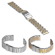 Brt1.2t Gallery Breitlan Stainless Steel 7 Link Bracelet Two Tone 3 Classic Stainless Steel Jubilee Bracelet Watch Bands, Silver Stainless Steel Watch Band With Jubilee Bracelet, Adjustable Stainless Steel Watch Accessories With Polished Finish, Adjustable Stainless Steel Watch Bands With Polished Finish, Silver Stainless Steel Jubilee Bracelet Watch Band, Silver Stainless Steel Jubilee Watch Band, Elegant Stainless Steel Bracelet Strap For Watches, Adjustable Stainless Steel Watch Bands With Stainless Steel Clasp, Stainless Steel Bracelet Strap Watch Band