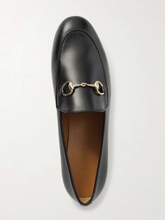 GUCCI Jordaan horsebit-detailed leather loafers | NET-A-PORTER Gucci Loafers Women, Gucci Jordaan, Loafers Women, Gucci Loafers, Leather Loafers, Net A Porter, Women Collection, Porter, Loafers