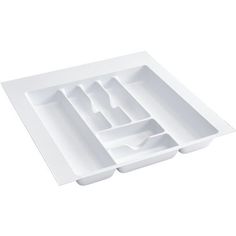 a white tray with utensils in it