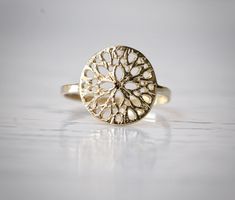 **Dainty Boho Mandala Ring from 14K Gold Filled\Round Flower Ring\Delicate Gold Ring.** *Water safe\ Gold-filled is a high-grade alloy mixes Silver and Gold and will not Tarnish\discolor for a very long while ** Custom requests\orders in Silver or 14K Gold-filled are welcome **Very friendly Refund and Exchange policy ** Registered and relatively fast Air mail shipping ** Dainty Brass Rings For Wedding, Dainty Yellow Gold Round Flower Ring, Dainty Brass Wedding Rings, Antique Round Flower Ring In 14k Gold, Antique 14k Gold Round Flower Ring, Delicate Rings With Intricate Design, Adjustable Bohemian Flower Ring, Yellow Gold Flower Ring With Intricate Design, Dainty Yellow Gold Flower Ring