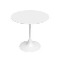 a white table with an oval base on a white background for use as a backdrop