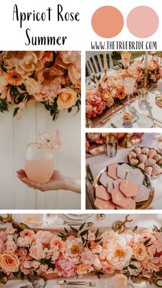 an image of a table with flowers and desserts